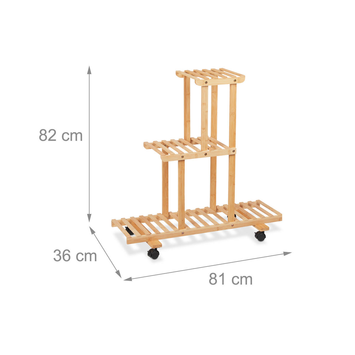 PFLANZENREGAL - Hellbraun, Holz (81/82/36cm) - Relaxdays