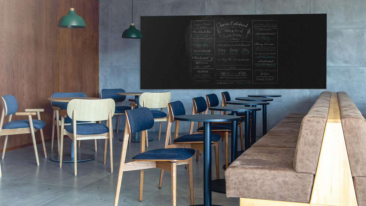 MAGNETPLATTE rahmenloses SLIMboard - Kreideoberfläche - 300x120 cm - Schwarz, Metall (300/120/0.3cm) - ALLboards