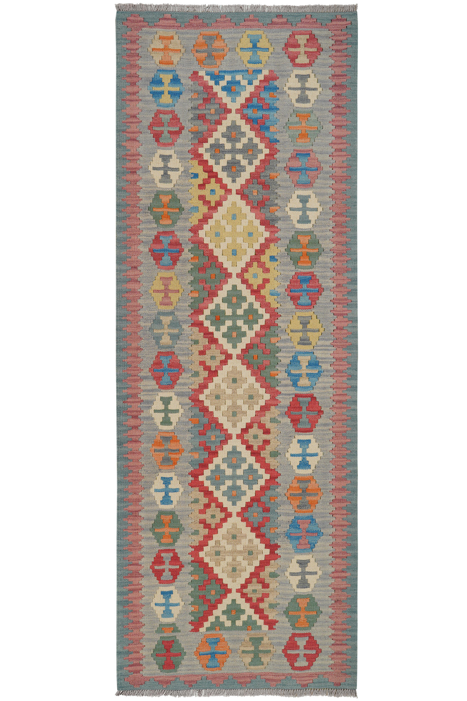 HANDWEBTEPPICH Kelim Gashgai Rot 245/85 cm Schurwolle - Rot, Textil (85/245cm) - Looma