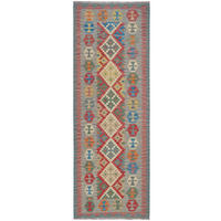 HANDWEBTEPPICH Kelim Gashgai Rot 245/85 cm Schurwolle - Rot, Textil (85/245cm) - Looma