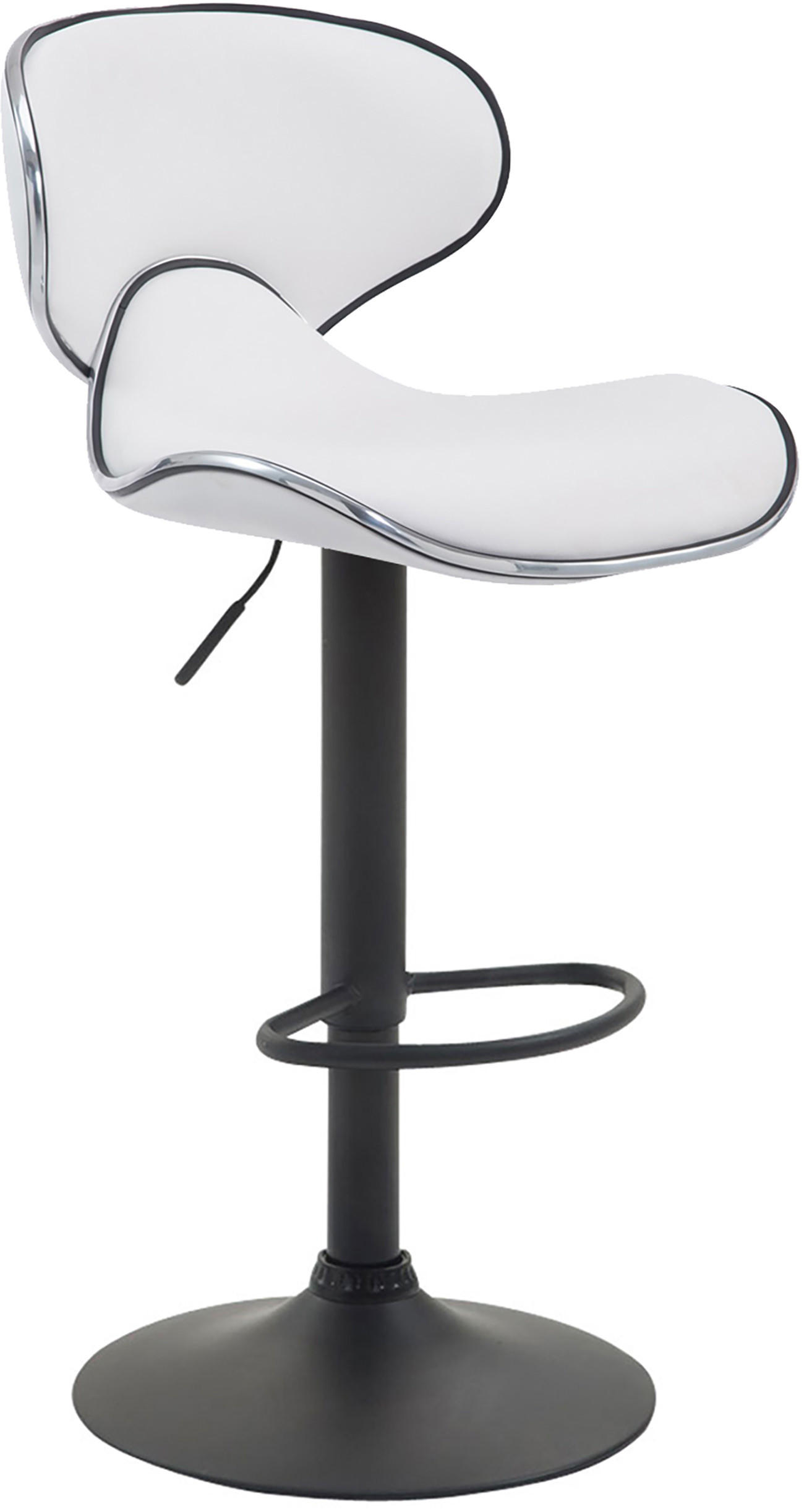 BARHOCKER Lederlook weiß - Walnussfarben/Schwarz, Textil/Metall (46/88/49cm) - CLP