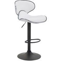 BARHOCKER Lederlook weiß - Walnussfarben/Schwarz, Textil/Metall (46/88/49cm) - CLP