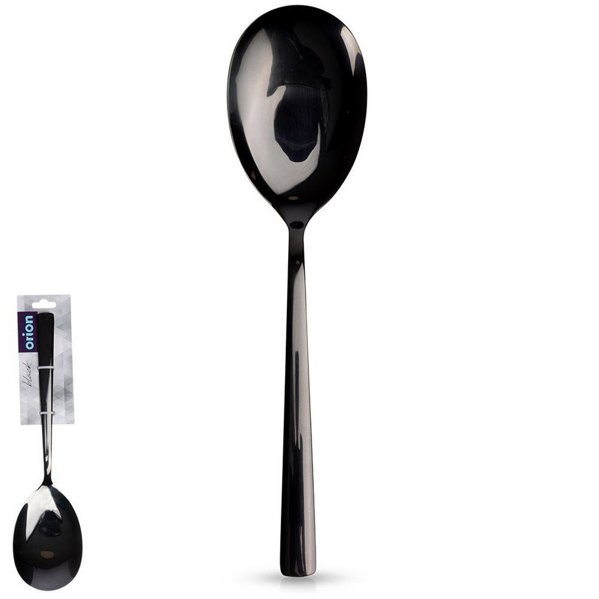 SALATLÖFFEL Stahl 25 cm Schwarz - Schwarz, Metall - Orion 
