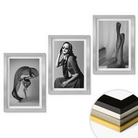 WANDBILDER 3er Set - 20x30 cm Silberner Rahmen - Schwarz-Weiß-Porträts von Frauen - Silberfarben, Kunststoff (20/30cm) - ArtPrintCave