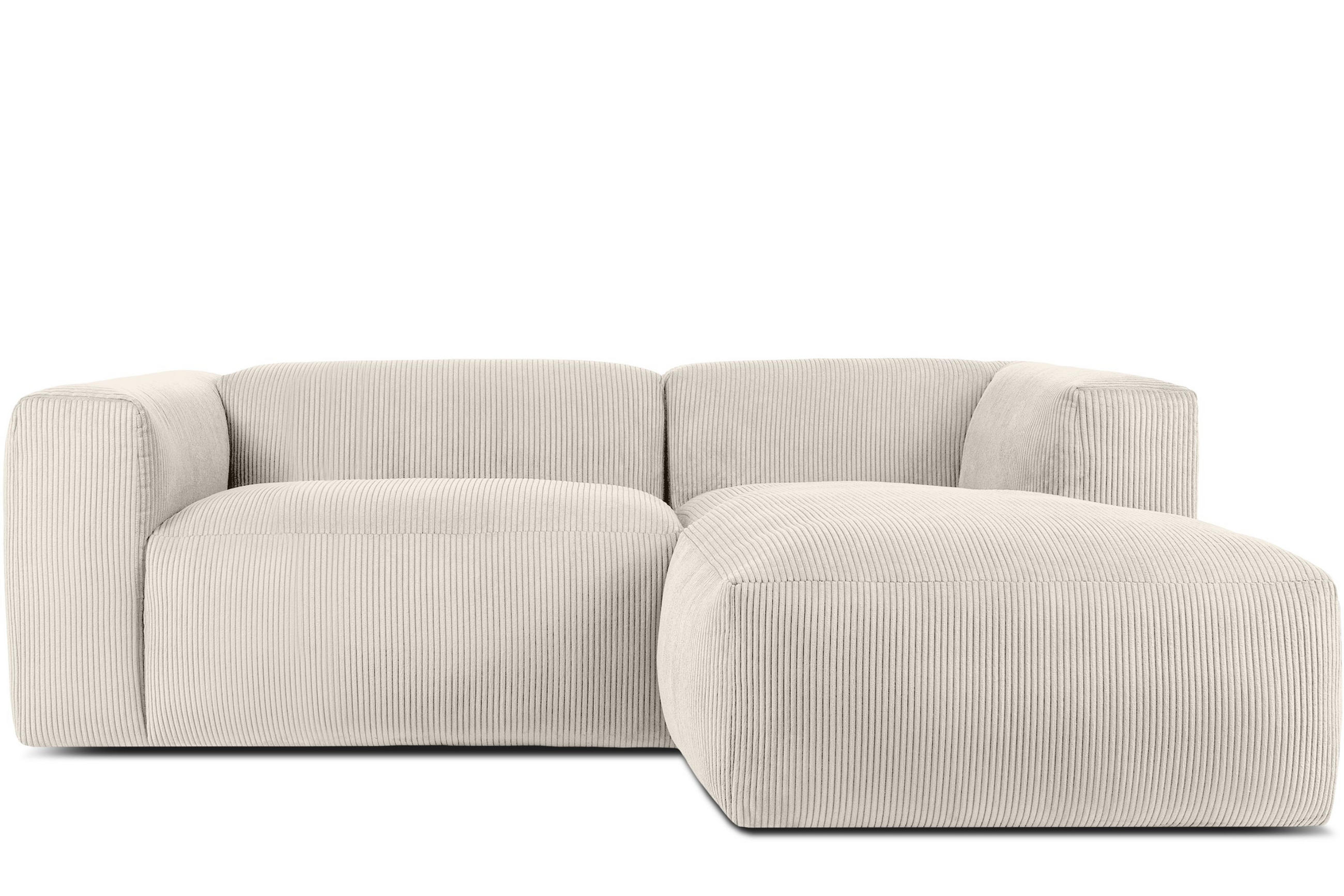 ECKMODULSOFA-RECHTS BUFFO 3/4 Sitzer mit extrem weicher Sitzfläche, Kordstoff, cremefarben - Creme, Textil (237/180cm) - KONSIMO®