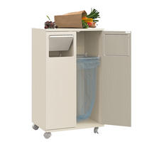 KOMMODE 46,7/35/80 cm aus MDF mit 2 Fächern und Rollen Weiß (Hellholz-Optik) - Weiß, Holzwerkstoff (46/80/35cm) - Modenvie