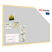 HELLGRAU Pinnwand mit Holz Rahmen 90x60cm Korktafel Korkwand Pinnwand Kork Hellgrau Oberfläche - Grau, Holz (90/60/1.5cm) - ALLboards