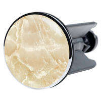 WASCHBECKENSTÖPSEL Marmor Natur - Braun, Kunststoff/Metall (4/7/7cm) - Sanilo