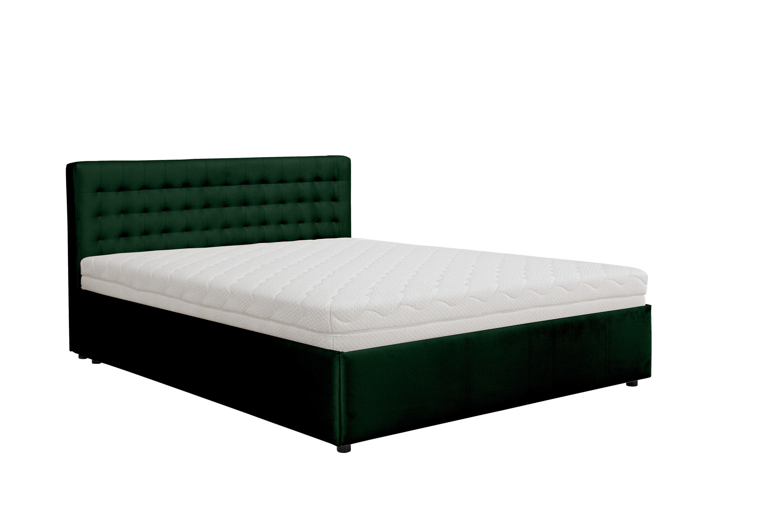 POLSTERBETT mit Bettkasten und Matratze FORTE, Grün, 160x200 cm - Grün, Textil (160/200cm) - KS Home Concept