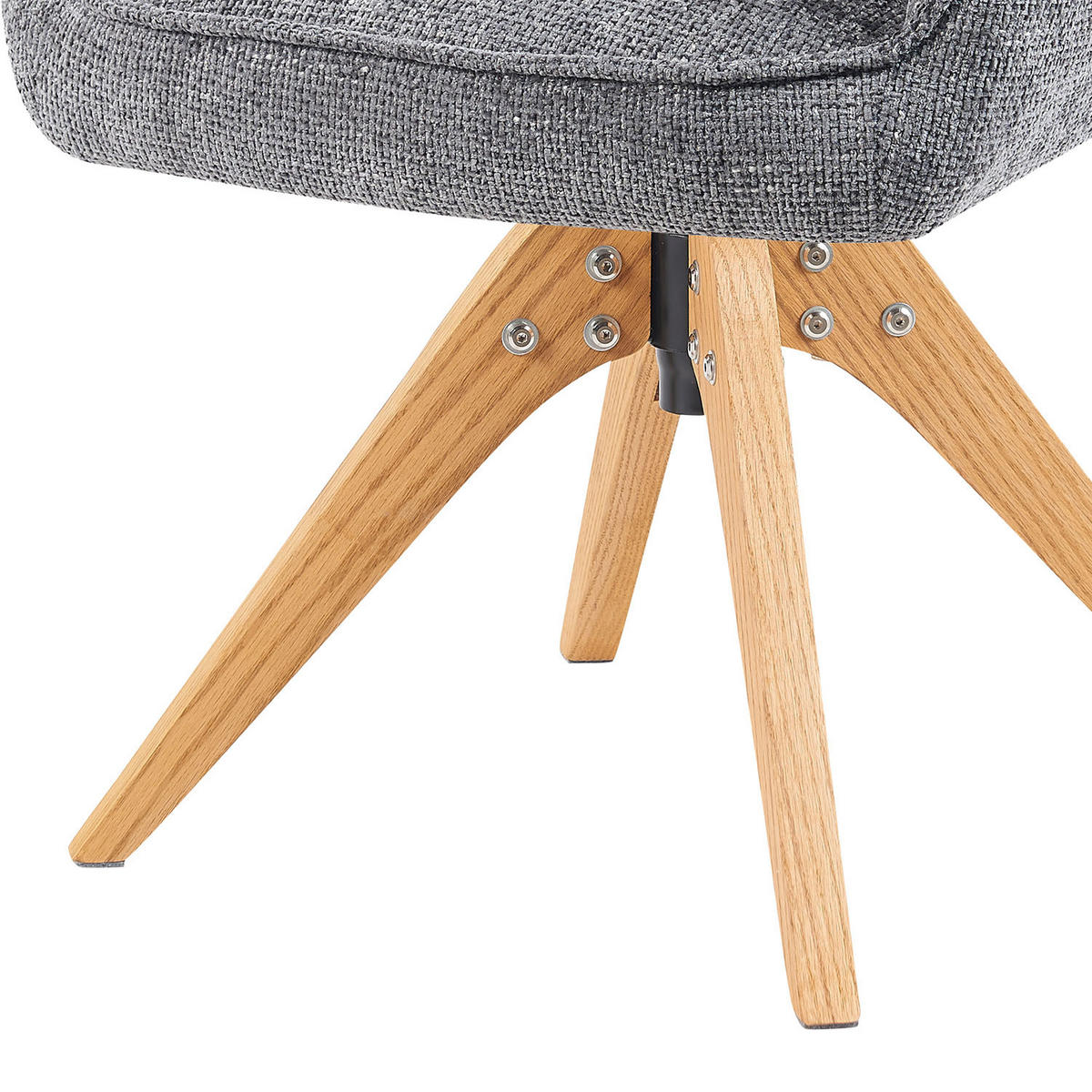 DREHSTUHL Mika-Theo - Honigeiche/Grau, Eichenholz/Holz (59/84/66cm) - DUBI Möbel