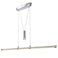 LED HÄNGELEUCHTE Metall Silber - Silberfarben, Glas (100/80/150cm)