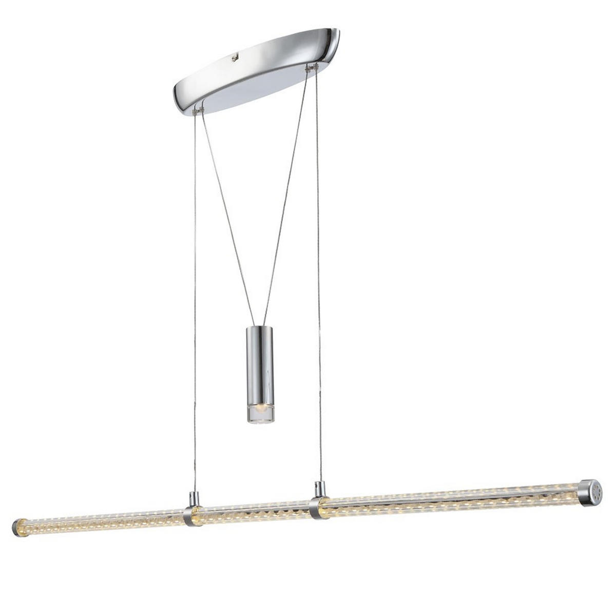 LED HÄNGELEUCHTE Metall Silber - Silberfarben, Glas (100/80/150cm)