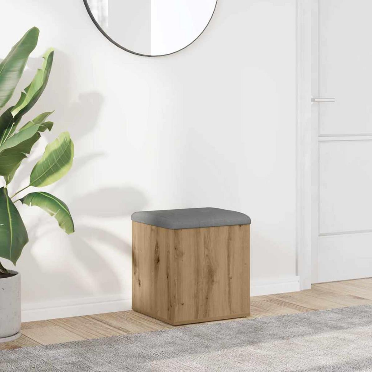SITZBANK Mit Stauraum Artisan-Eiche 42/42/45 Cm Holzwerkstoff - Braun, Holzwerkstoff (42/45/42cm) - vidaXL