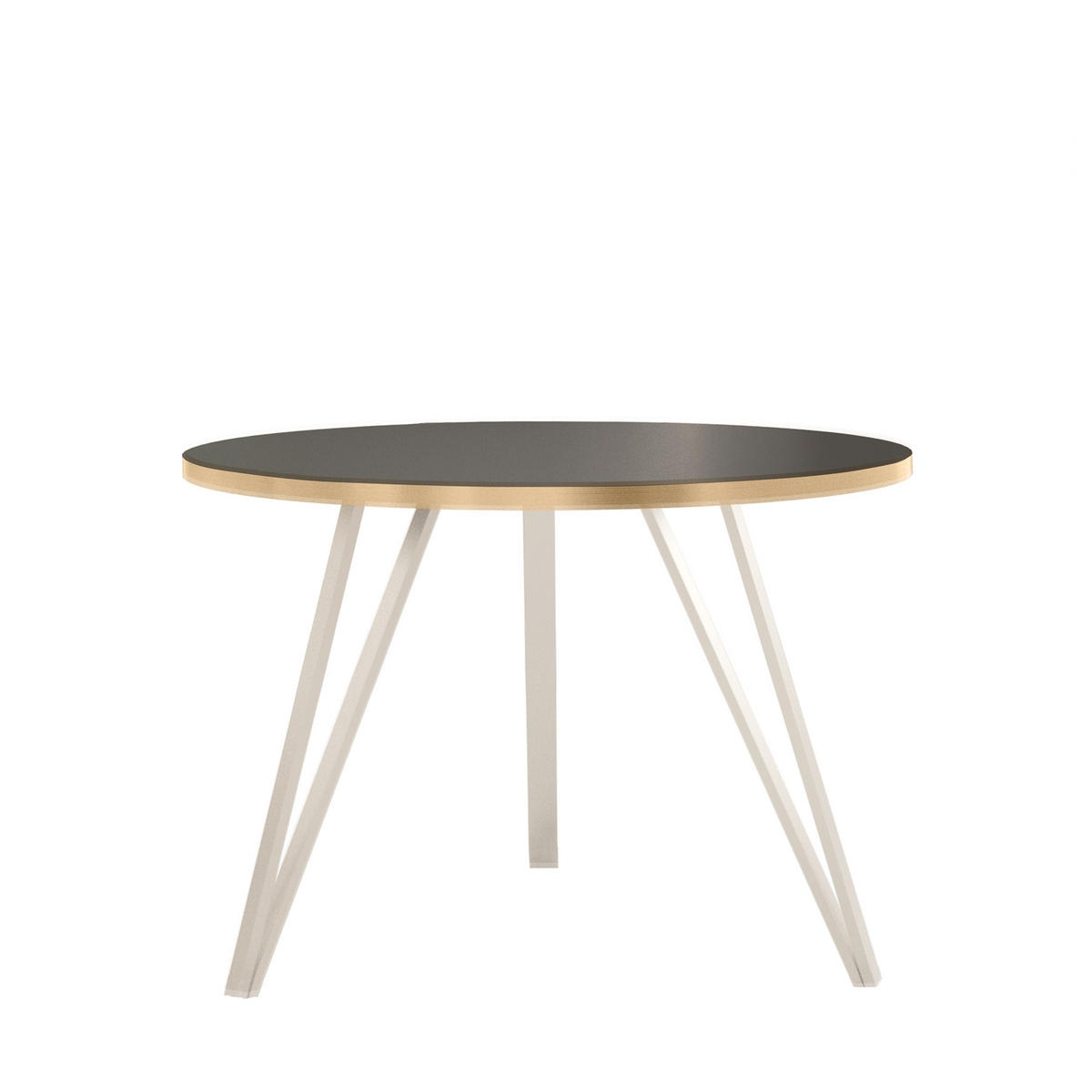 COUCHTISCH Linea Schwarz mit Goldrand, Weiße Beine - Goldfarben/Schwarz, Holzwerkstoff/Metall (67/67/45cm) - Bettso