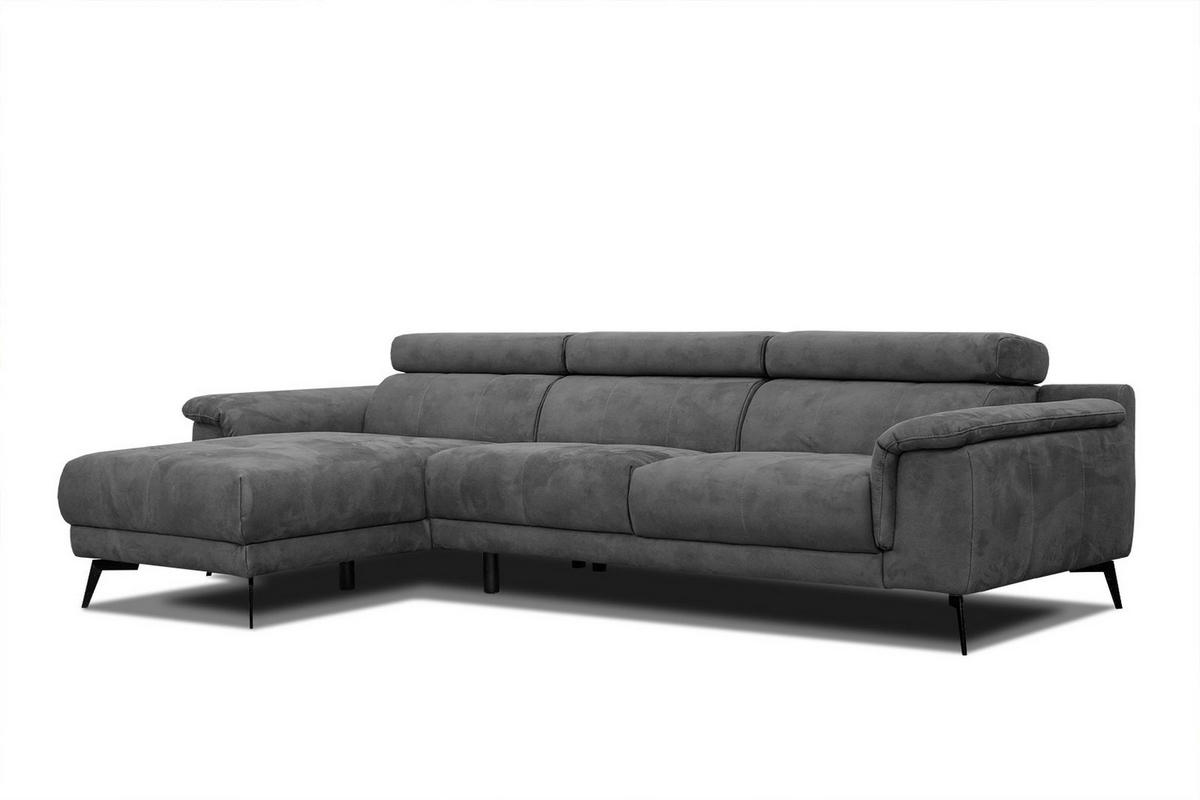 ECKSOFA FIERO 4-Sitzer, dunkelgrau - Dunkelgrau/Schwarz, Holzwerkstoff/Textil (158/269cm) - Courtois Laville