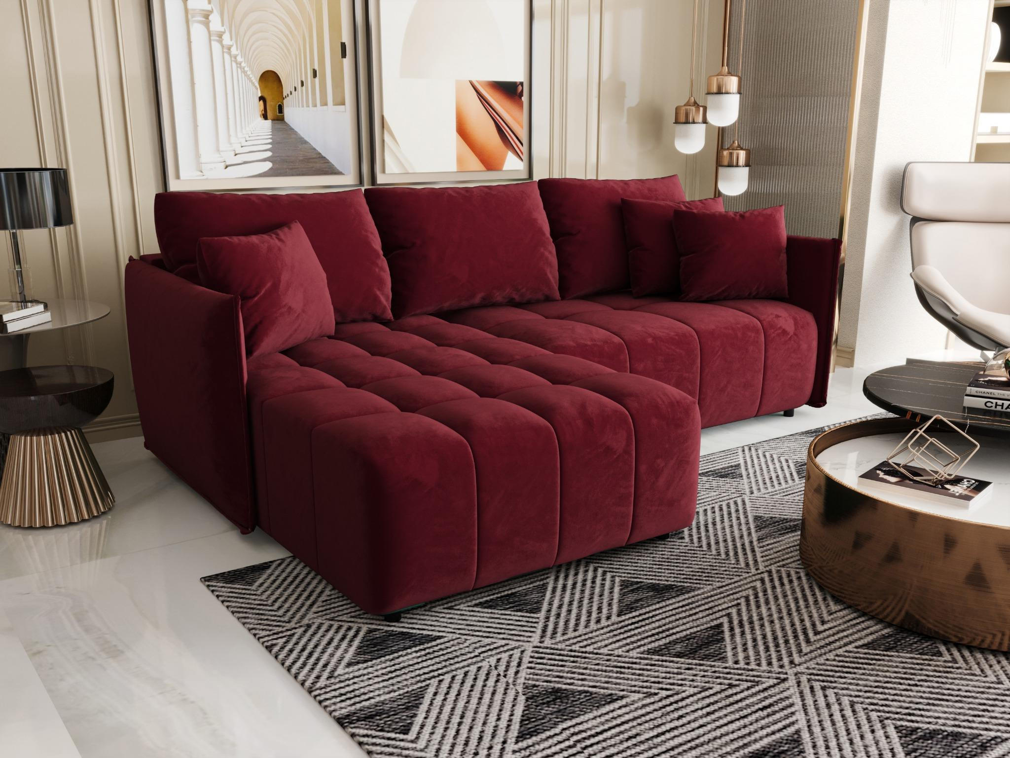 ECKSOFA mit Schlaffunktion ONIL L Monolith 59 Links - Rot, Textil (245/175cm) - Bedante