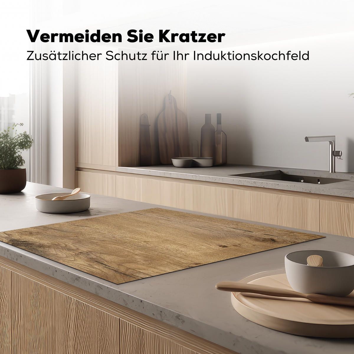 HERDABDECKPLATTE Holz - Braun - Holzoptik 78x78 cm - Eichefarben, Kunststoff (78/78/0.2cm) - MuchoWow