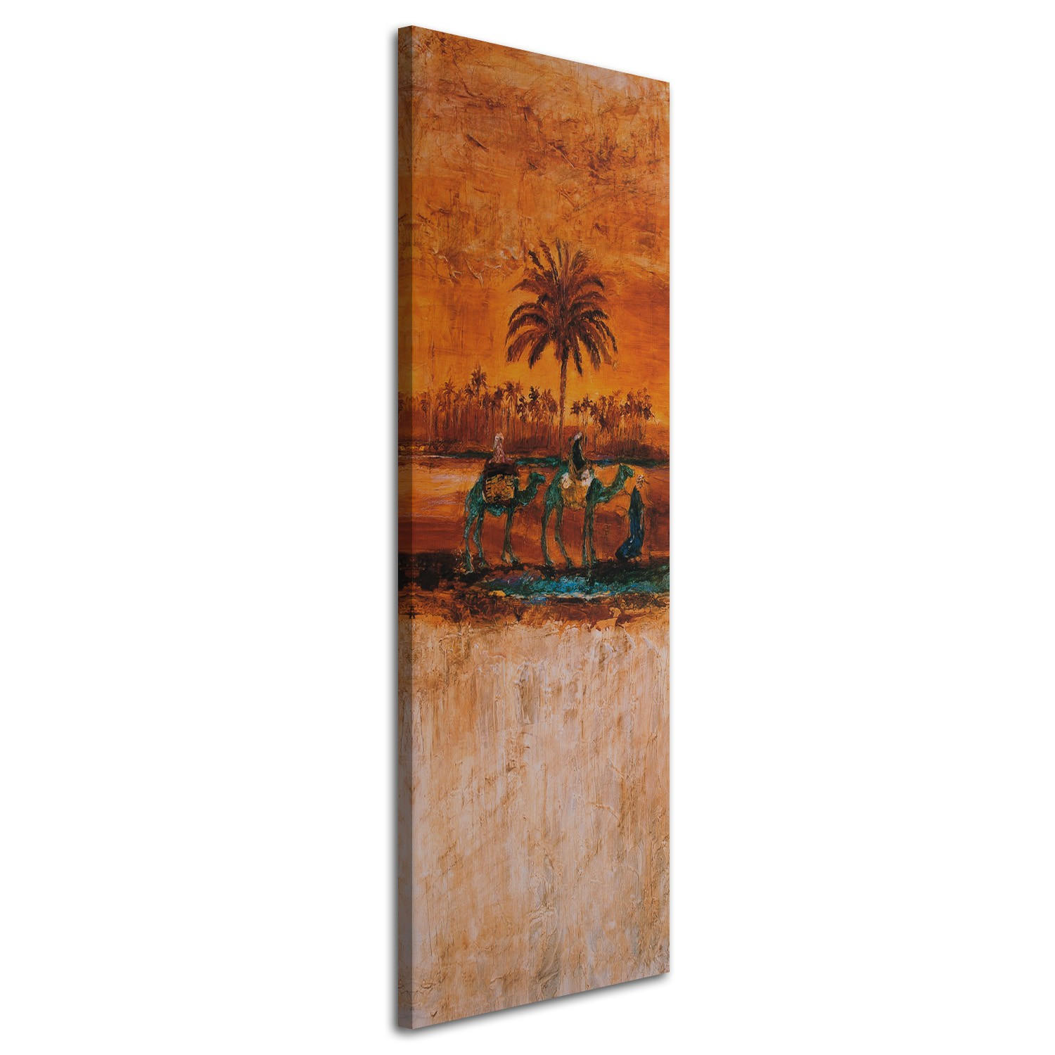 WANDBILD zwei kamele in der wüste - Orange, Textil (30/90cm) - Feeby