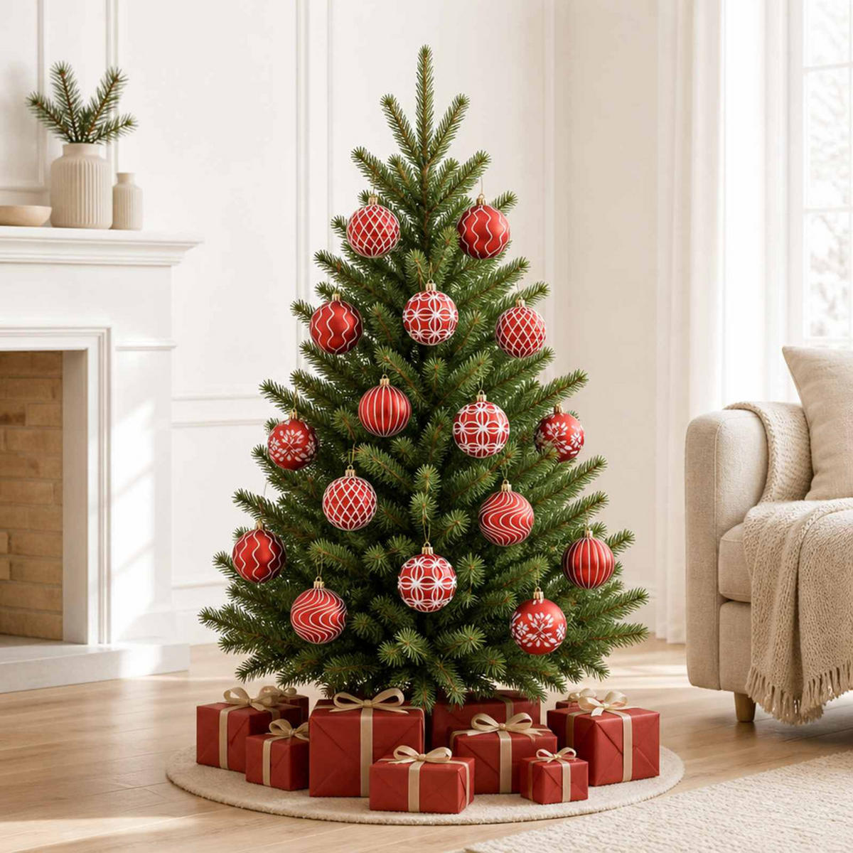 WEIHNACHTSKUGELSET XL 18 -teilig 8 cm Rot Polystyrol - Rot, Kunststoff (8/8/8cm) - vidaXL