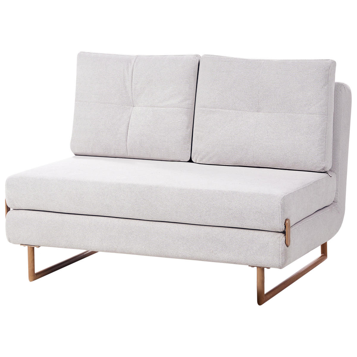 SCHLAFSOFA 2-Sitzer Stoff Cremeweiß Jerslev - Hellbraun/Weiß, Textil (120/87/84cm) - Beliani