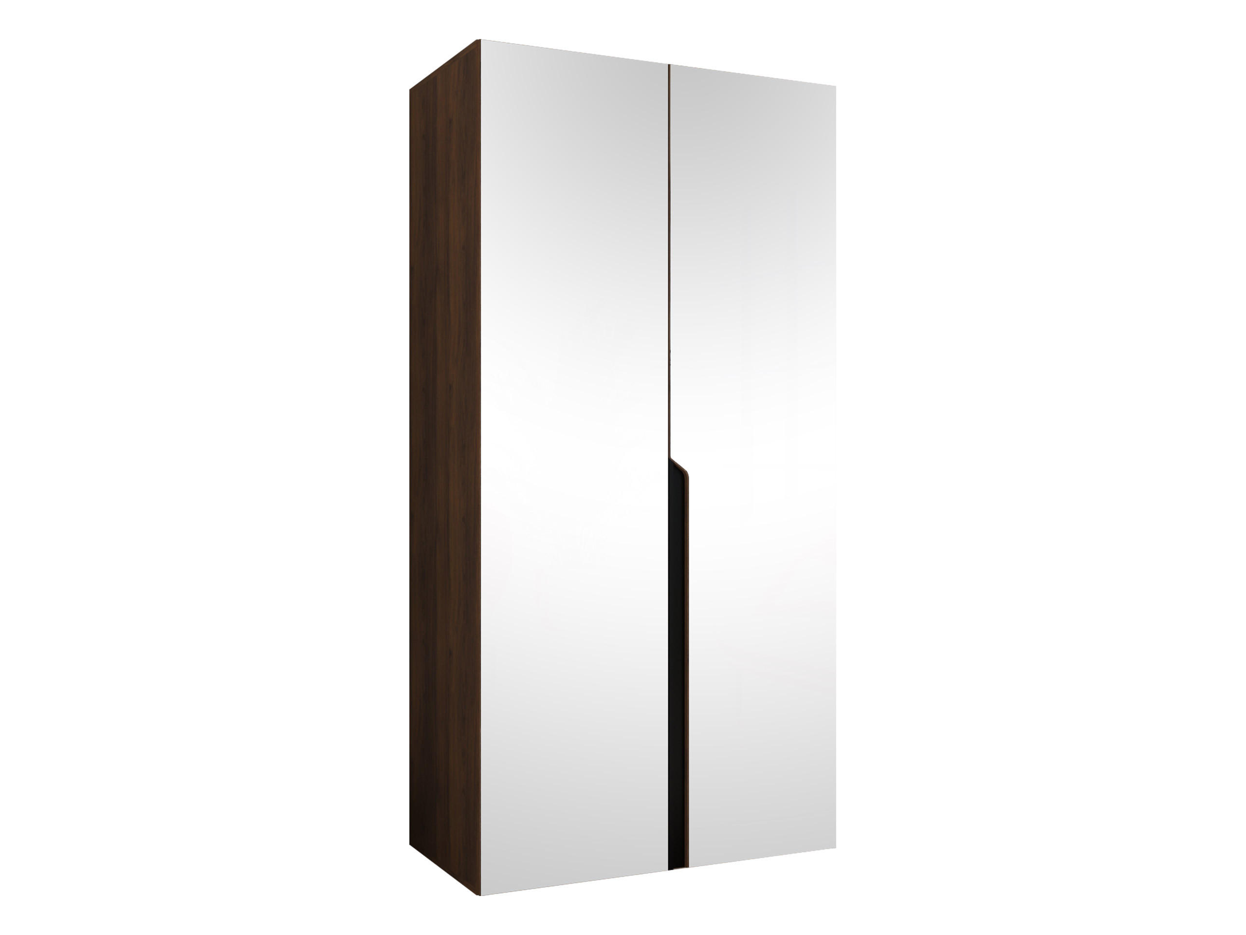 Mirjan24 Drehtürenschrank Nussbaum, Schwarz 100x202x52 cm