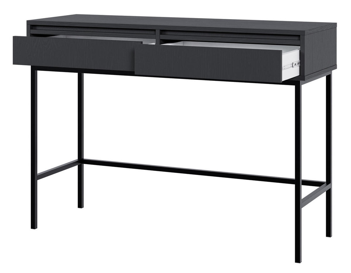 SCHMINKTISCH Evo Schwarz mit Metallgestell 110 cm - Anthrazit/Schwarz, Holzwerkstoff/Metall (38.4/110/79cm) - Selsey