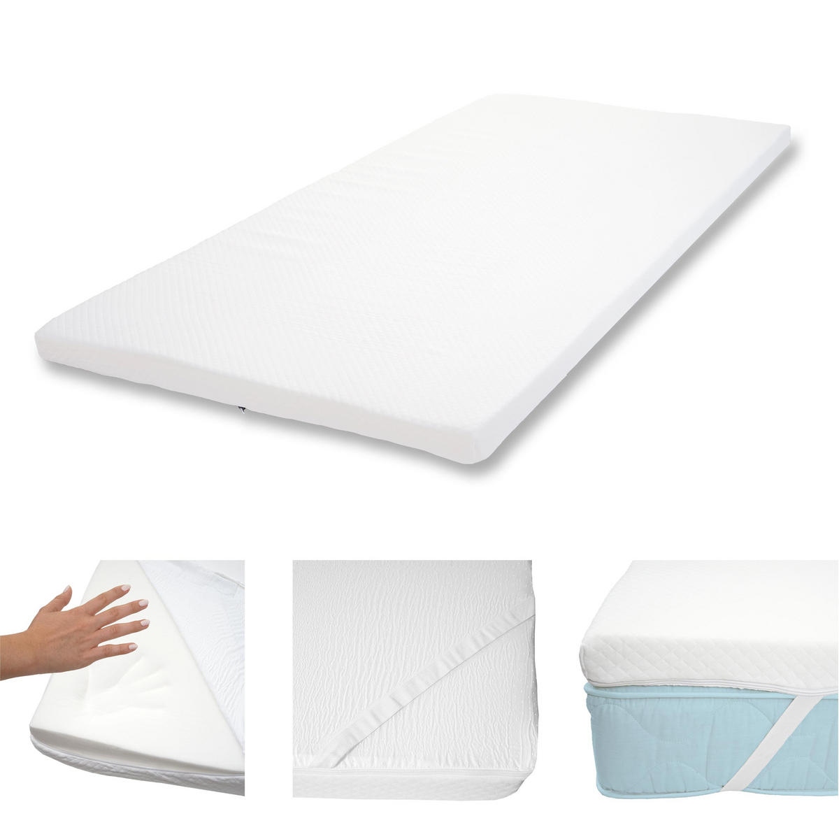 MEMORYFOAM-MATRATZENTOPPER 6CM Weiß - Weiß, Textil (200/90/6cm) - MCW
