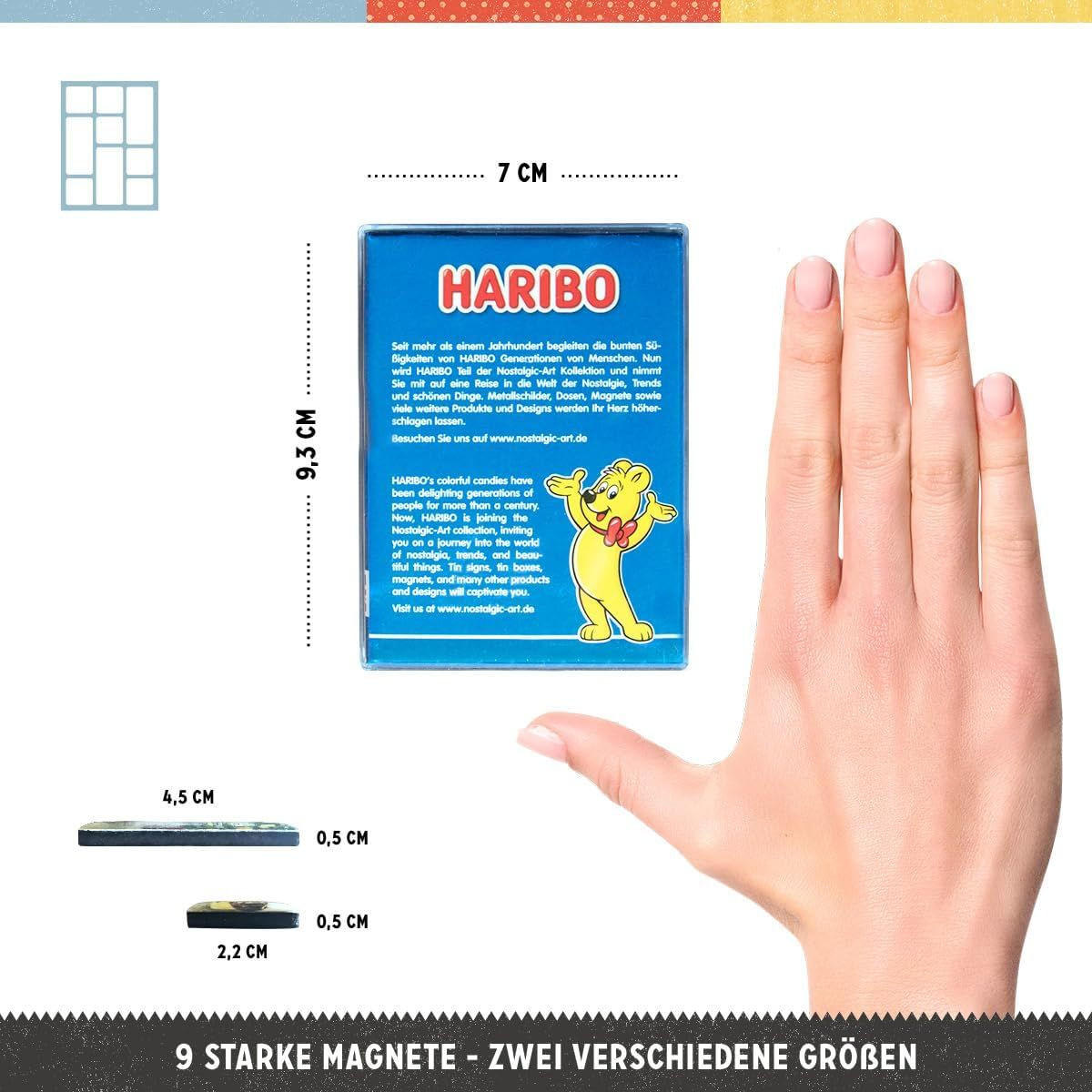 MAGNETSET 9-teilig HARIBO Life is sweet - Multicolor, Metall (9/7/2cm) - Nostalgic-Art