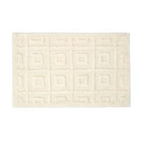 BADEMATTE 50/80 cm geometrisch - Creme, Textil (50/80cm) - Homescapes