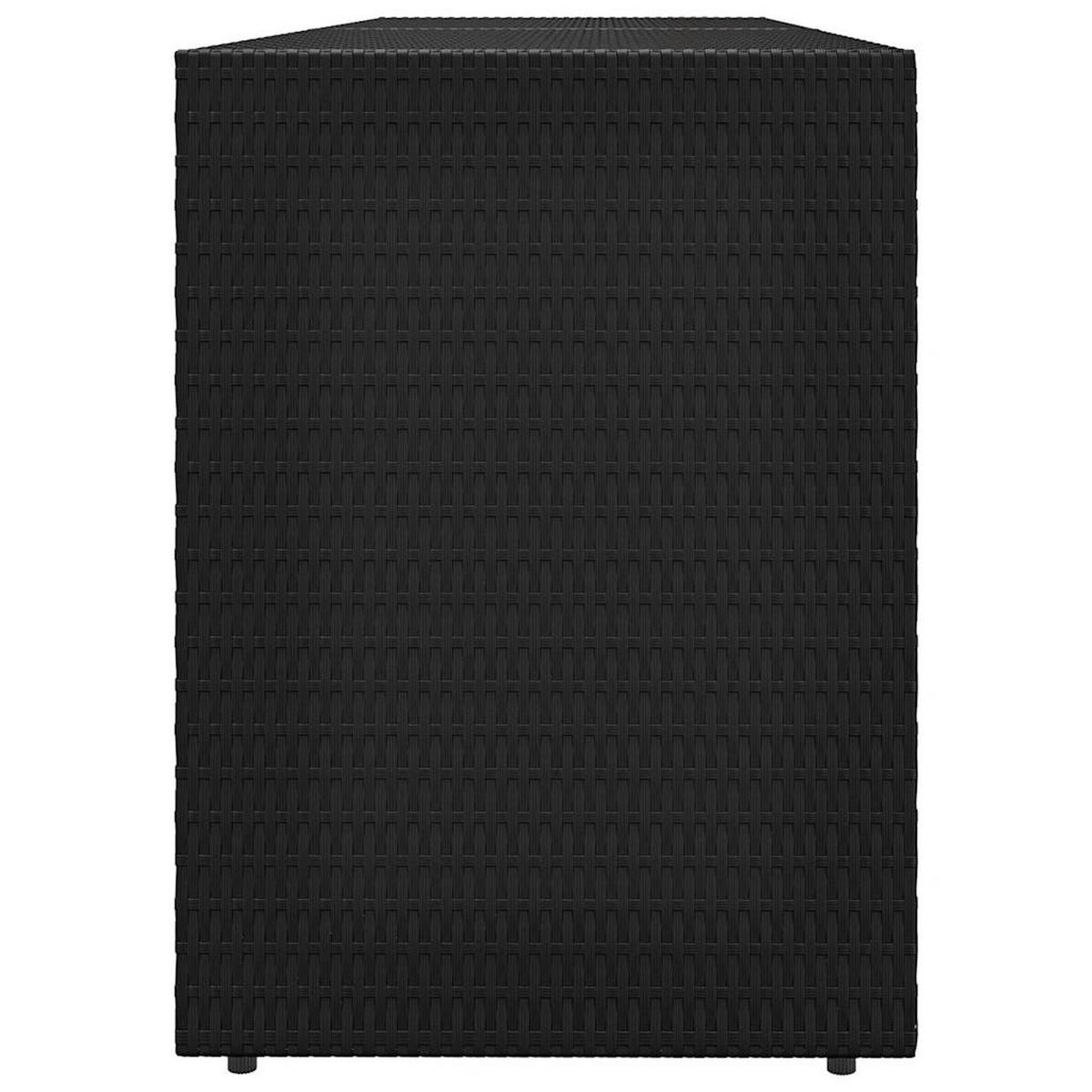 GARTENSCHRANK Schwarz 198/55,5/80 Cm Poly Rattan - Schwarz, Holzwerkstoff (55.5/80/198cm) - vidaXL
