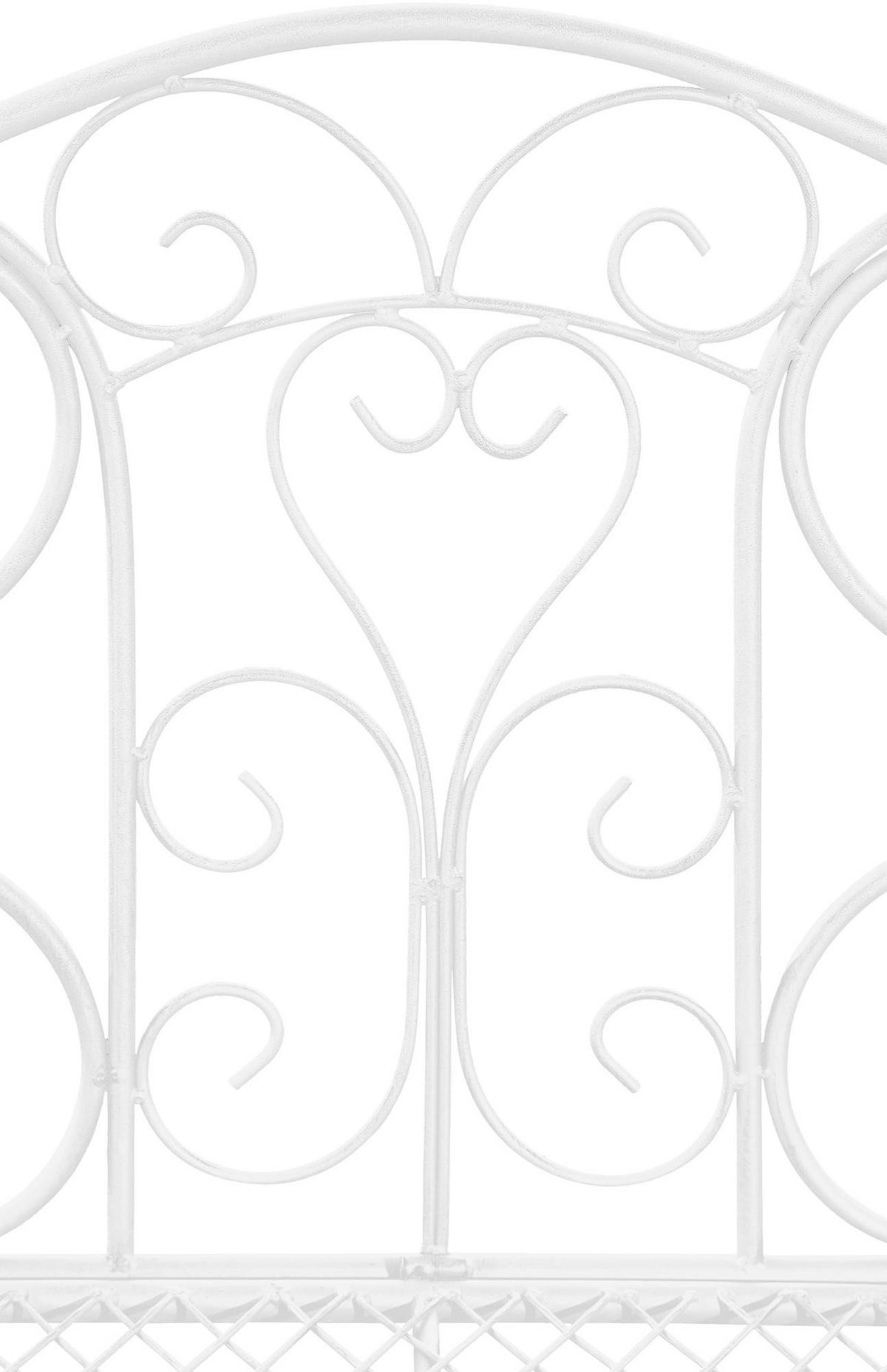 GARTENBANK Todor Metall Weiß 113x47x89cm Metallbank - Weiß, Metall (113/89/47cm) - DELUKE