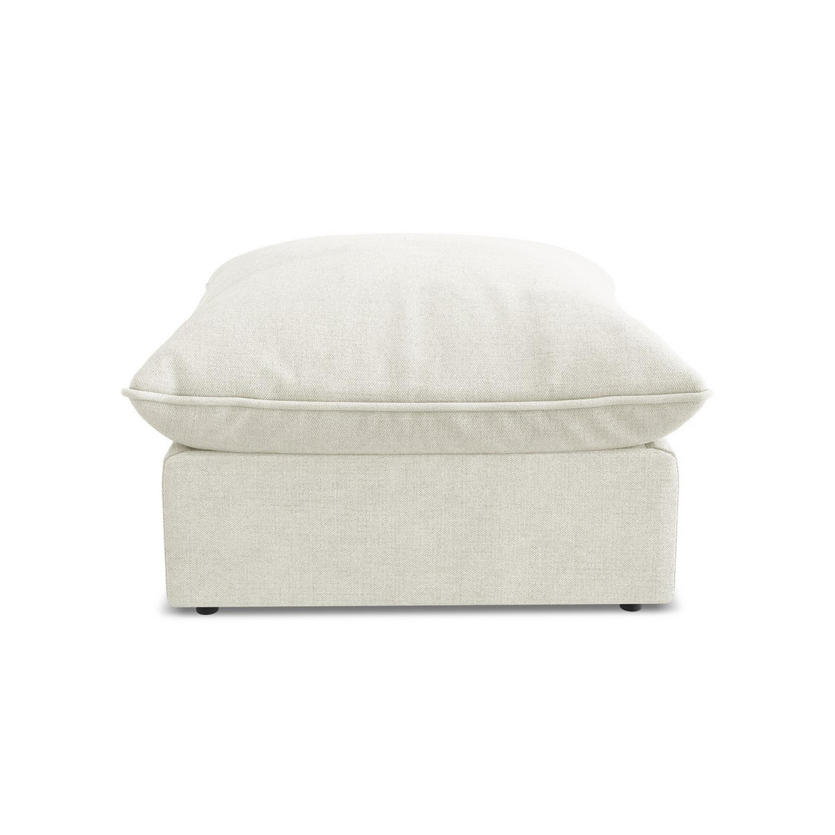 POUF Strukturstoff Beige - Beige/Schwarz, Holzwerkstoff/Kunststoff (75/45/75cm) - LaMiaSofa