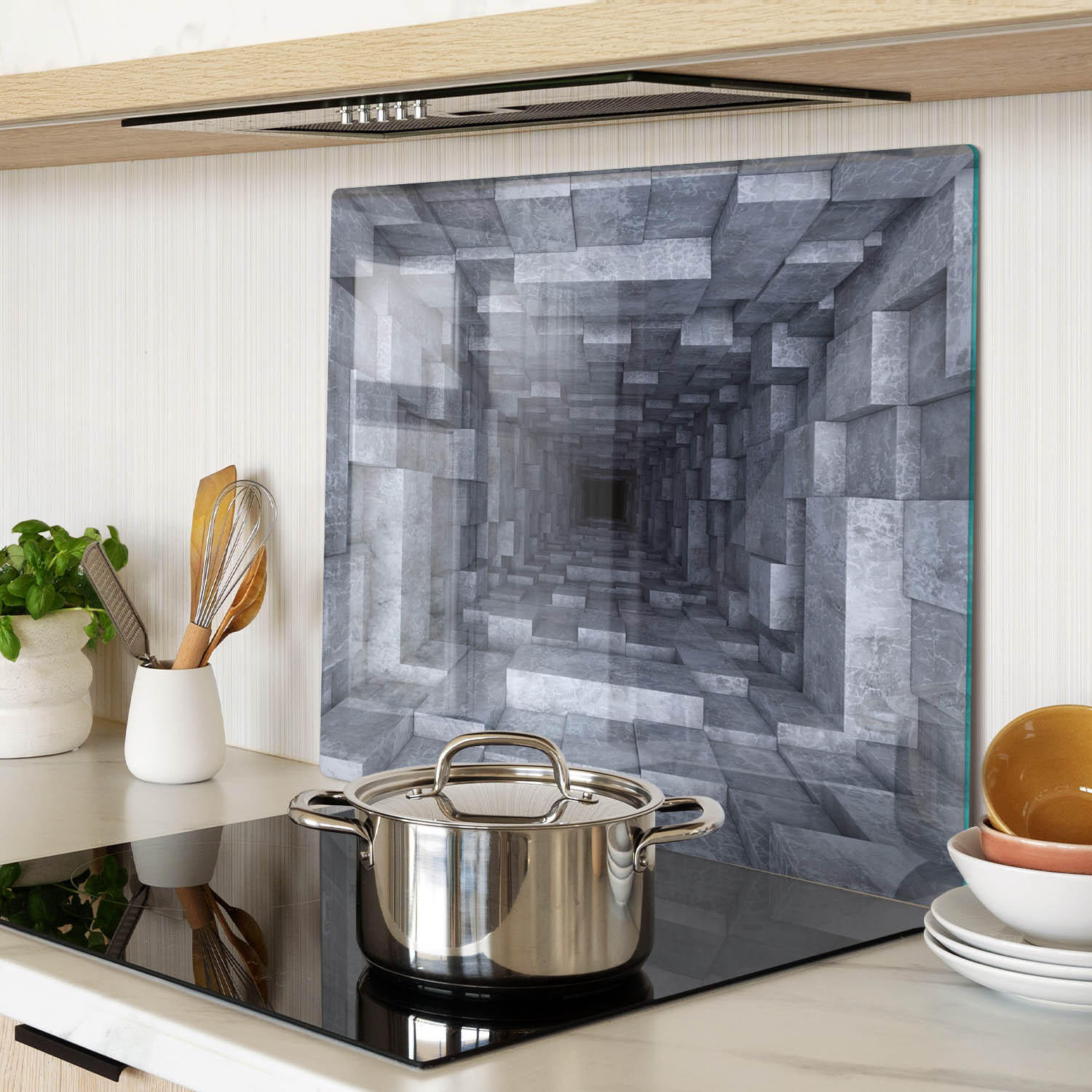 GLASPLATTE 60x52 cm Tunnel - Grau, Glas (60/0.4/52cm) - TULUP