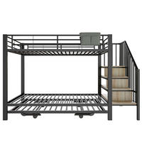 ETAGENBETT Eisen Schwarz - Schwarz, Metall - Raumix