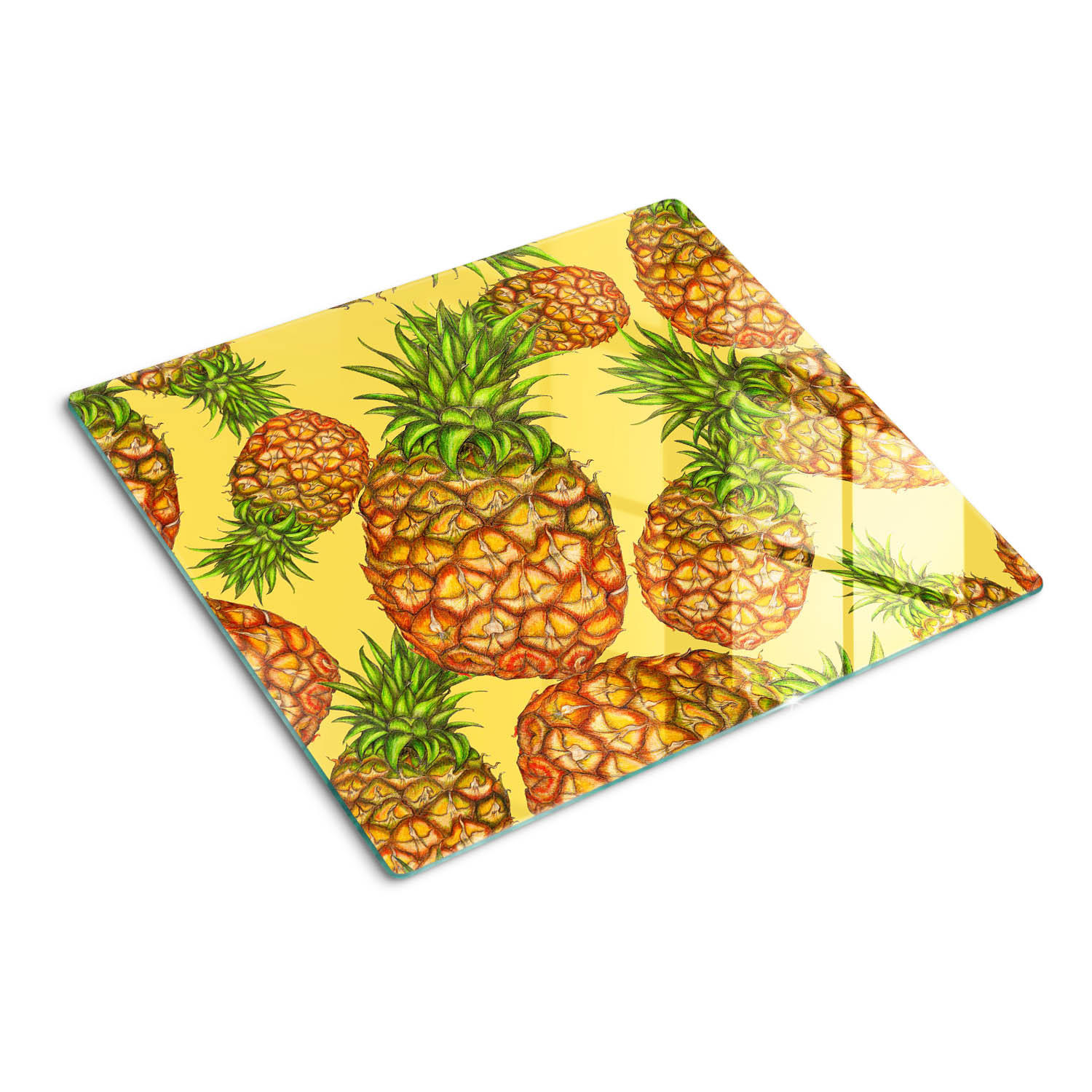GLASPLATTE 60x52 cm Ananas - Multicolor, Glas (60/0.4/52cm) - TULUP