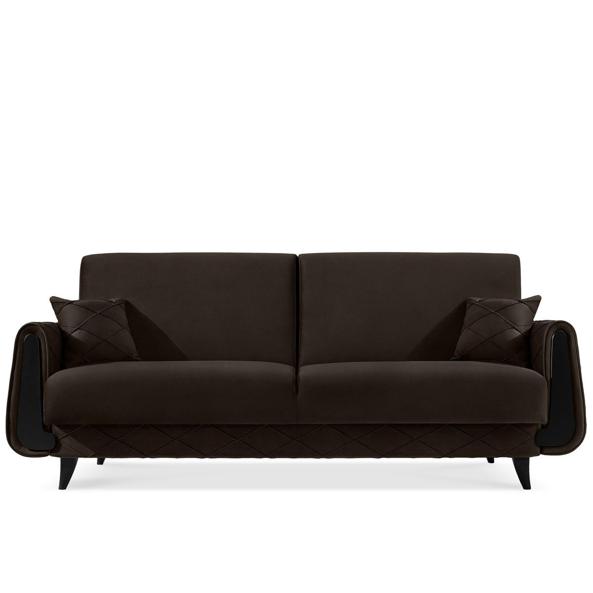 3-SITZER-SOFA GUSTAVO III Sofa 3 Velours, Braun - Braun, Holz/Holzwerkstoff (230/98/98cm) - KONSIMO®