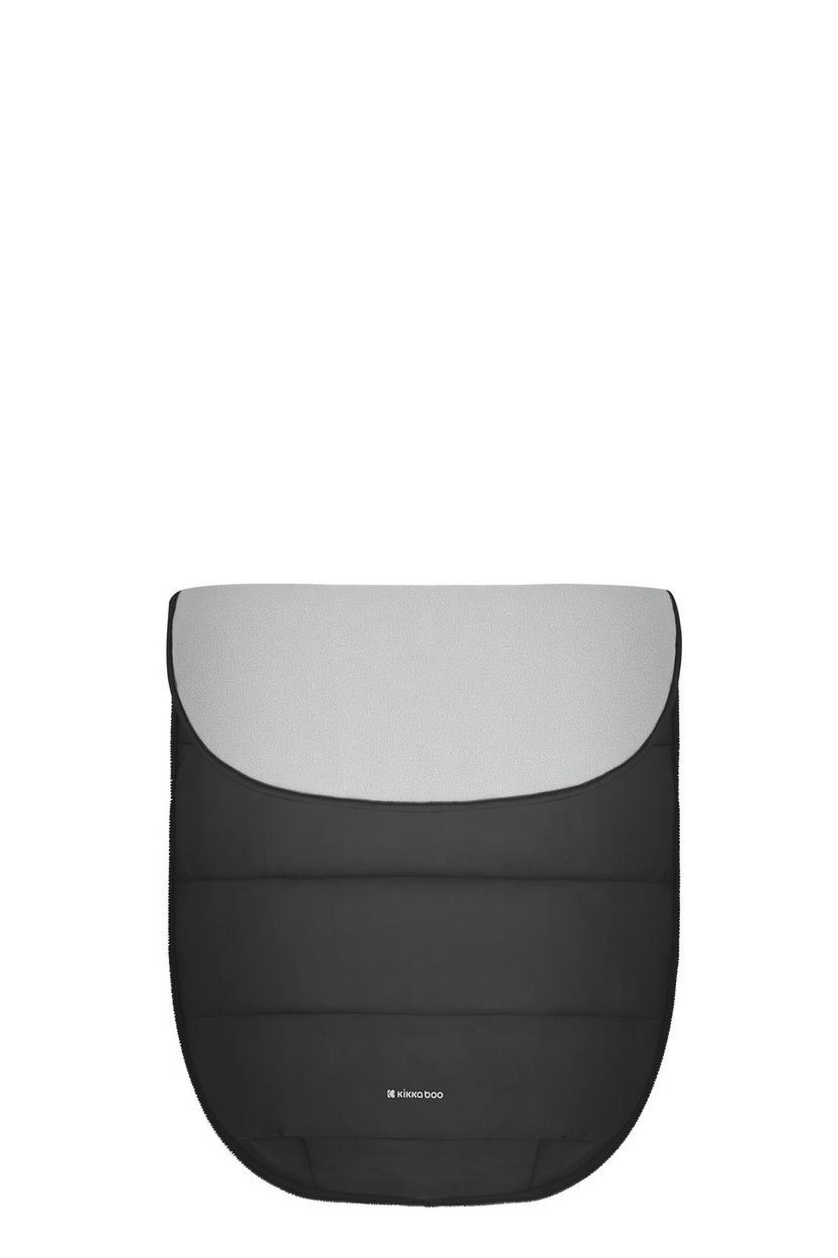 FUSSSACK Classic schwarz grau Fleece, wasserabweisend, 3- und 5-Punkt-Gurt, Reißverschluss - Schwarz, Textil (45/1/85cm) - Kikka boo