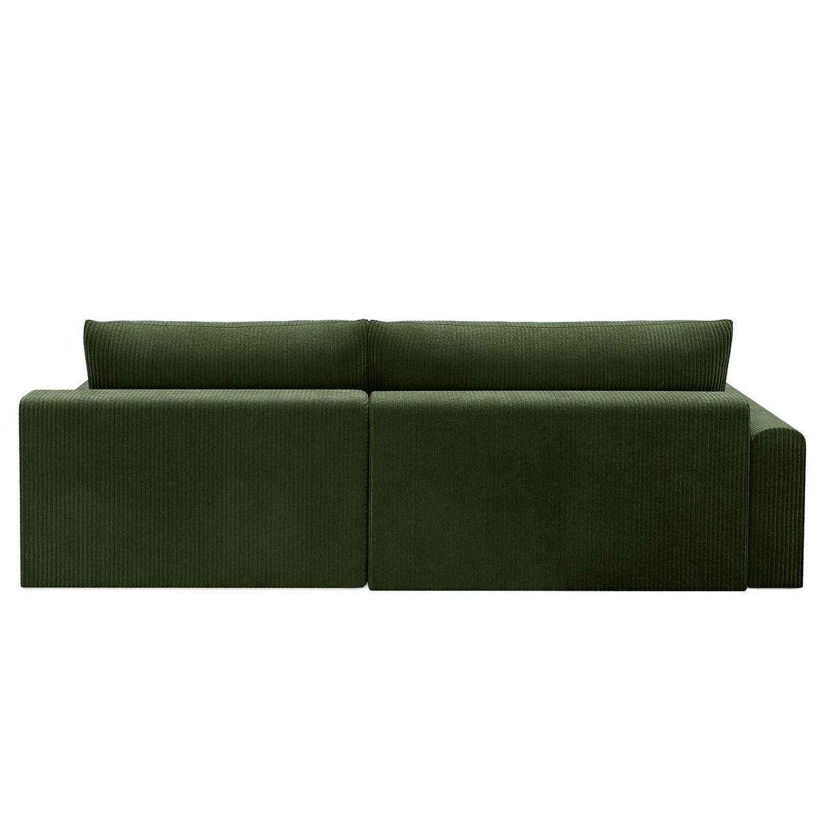 ECKSOFA mit Schlaffunktion - Longchair - Schwarz/Grün, Kunststoff/Textil (253/167cm) - home24