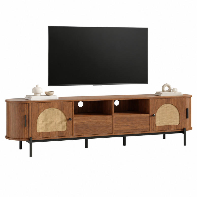 Beauniv Tv-Schrank Dunkelbraun 40x49.5x200 cm