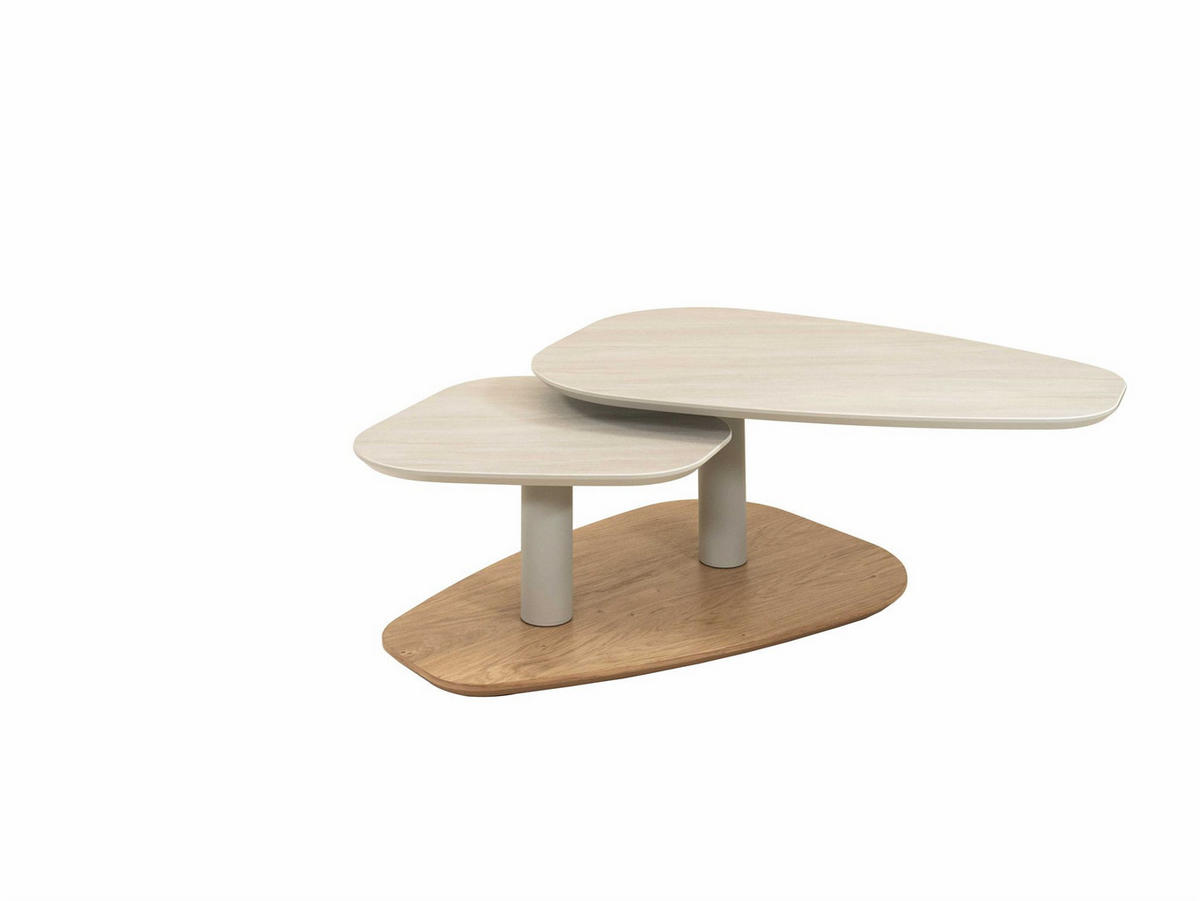 COUCHTISCH Tischplatte drehbar Cyb 95x43x65 HPL Wildeiche/Calvia Stein - Wildeiche/Beige, Holzwerkstoff (95/65/65cm) - 58aufmkessel