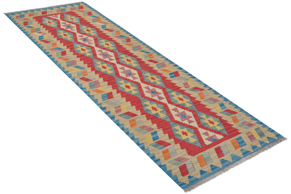 HANDWEBTEPPICH Kelim Gashgai Rot 241/83 cm Schurwolle - Rot, Textil (83/241cm) - Looma