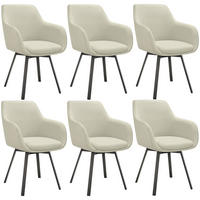 ARMLEHNSTUHL drehbarer 6er Set Alicon 57 x 59 x 88 cm greige - Greige, Textil (57/88/59cm) - tectake