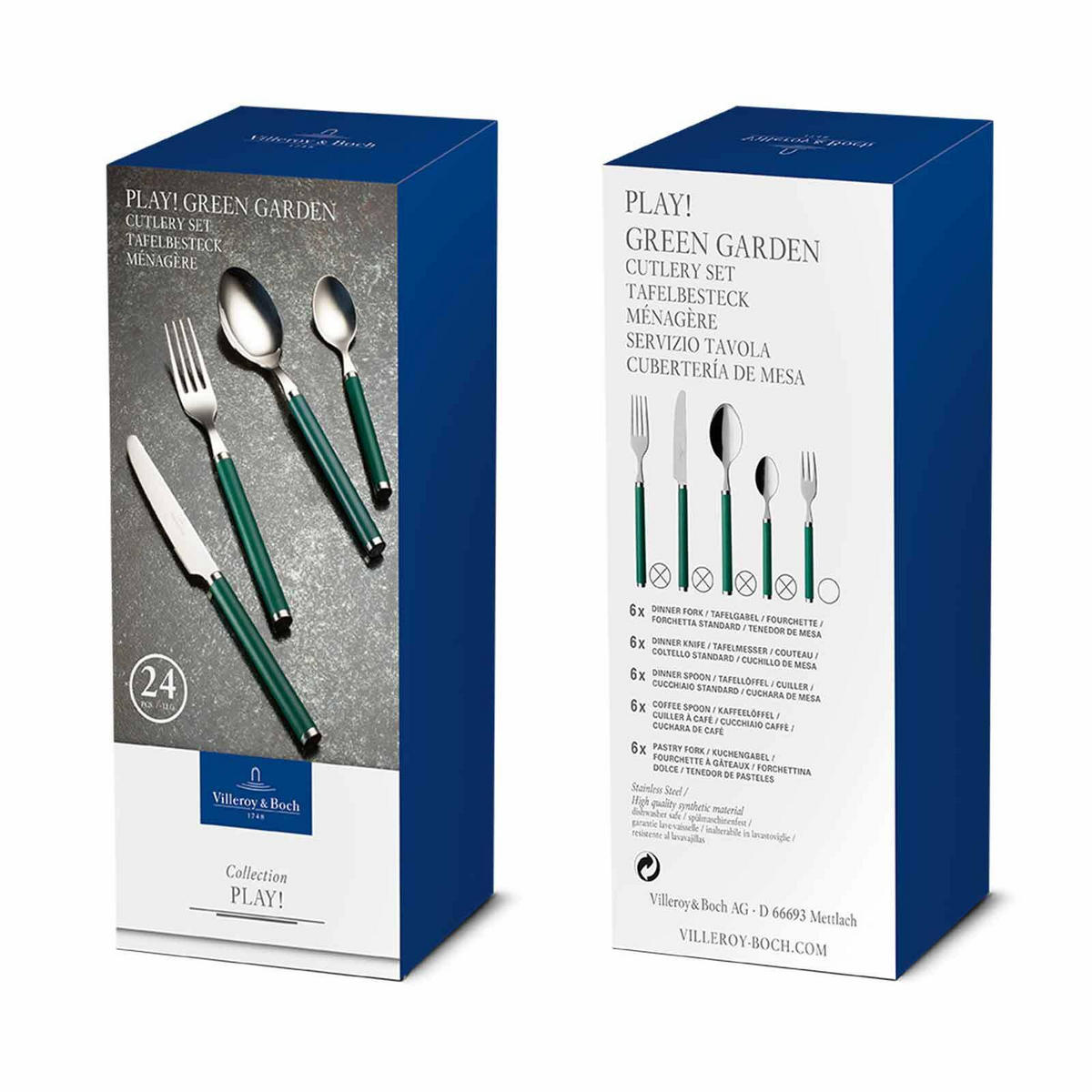 TAFELBESTECK Play! Green Garden 24er Set - Grün, Metall - Villeroy & Boch