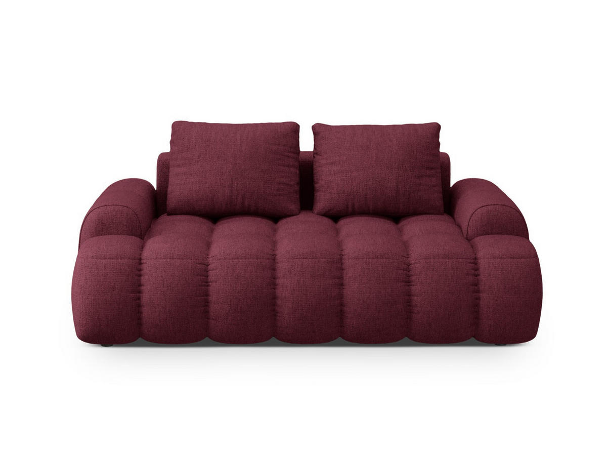 SOFA Linz aus strukturiertem Stoff burgundfarben 2 Sitzplätze - Bordeaux, Textil (100/84/175cm) - Cosmopolitan Design