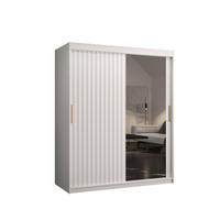 SCHWEBETÜRENSCHRANK 200/150/62 2-türig - Goldfarben/Weiß, Holz/Kunststoff (150/200/62cm) - Abiks Möbel