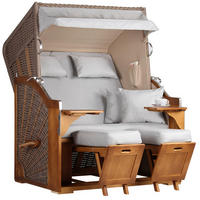 STRANDKORB Schleswig Pinie 2-Sitzer - Braun/Grau, Metall (120/160/80cm) - Mr. Deko