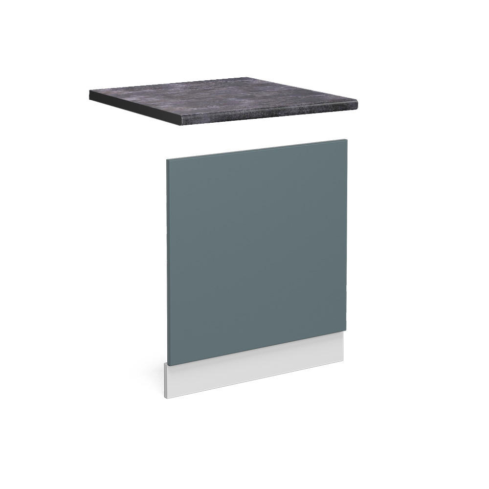 FRONTBLENDE R-Line Blau-Grau 60 cm, AP Anthrazit - Blaugrau/Weiß, Holzwerkstoff (60/57.2/1.6cm) - Vicco