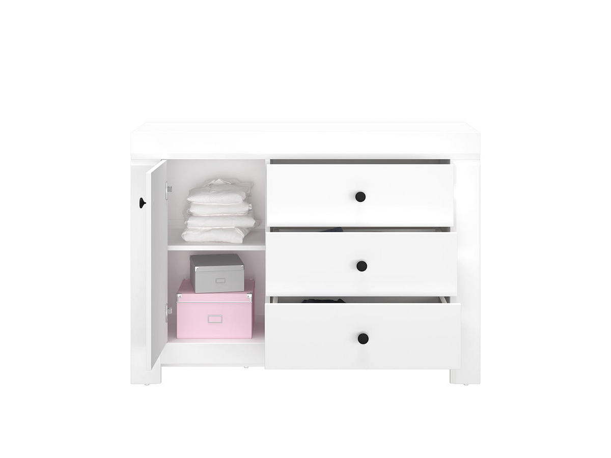 KOMMODE – 117 cm – Lahti – Weiß - Weiß, Holzwerkstoff (117/85/42cm) - hi-markt