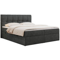 BOXBETT RICO 160/200 Dunkelgrau Struktur - H3 - Dunkelgrau, Holz/Textil (160/200cm) - MKS