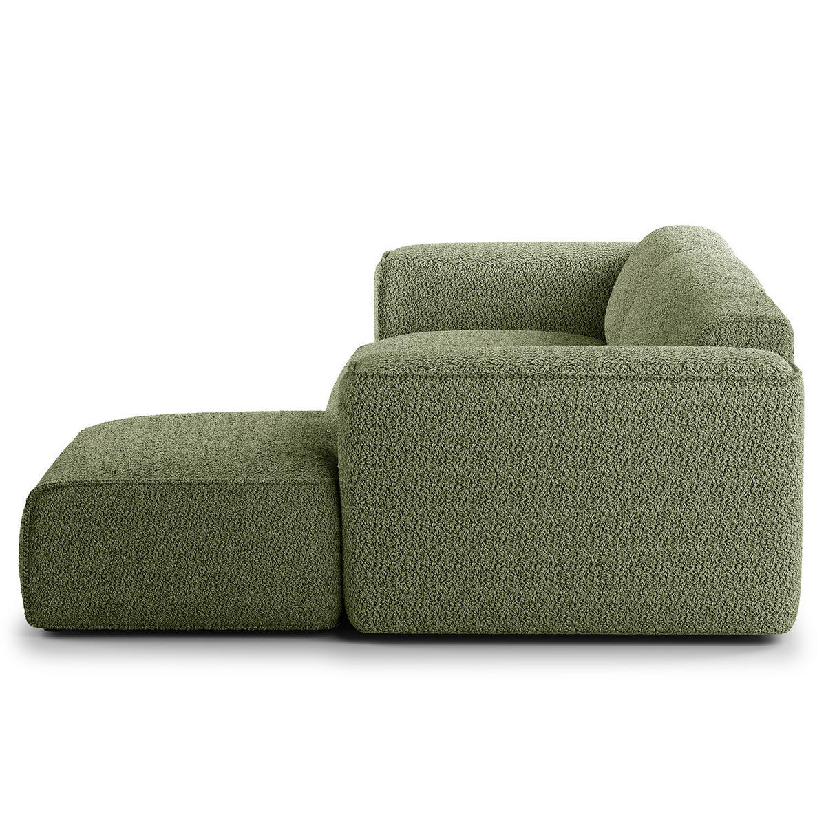 3-SITZER ECKSOFA mit Longchair - Schwarz/Grün, Kunststoff/Textil (284/173cm) - home24